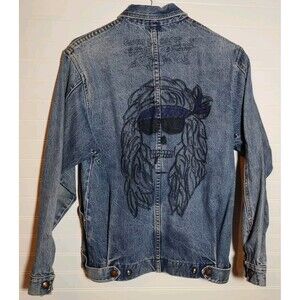 Guns N’ Roses Vintage Custom Hand Drawn Calvin Klein Jean Jacket Women's‎ Small